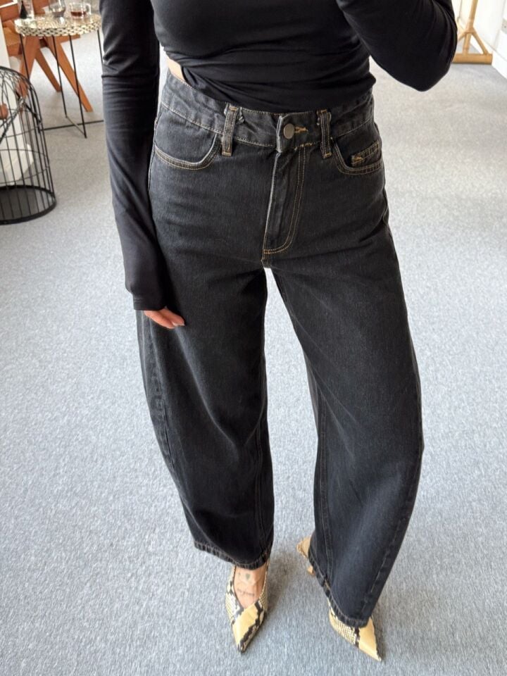 ANTRASİT BAGGY BARREL JEAN