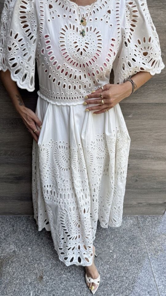 KOL DETAY GÜPÜR İTHAL ELBİSE