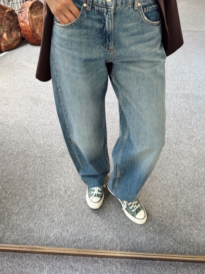TAŞLANMIŞ ORTA BEL SLOUCHY JEAN