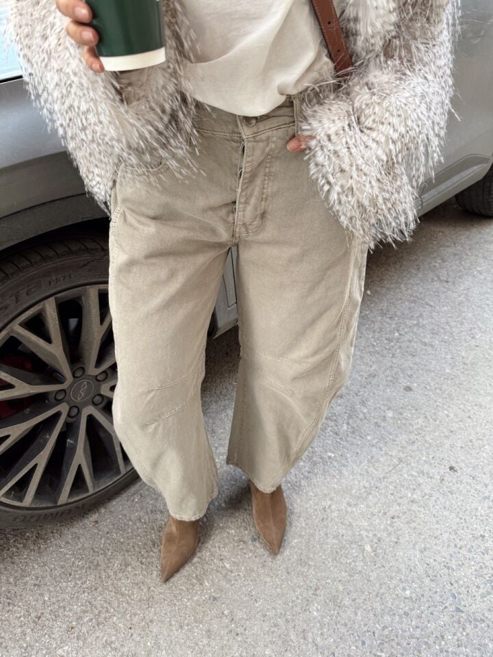 AÇIK HAKİ BARREL JEAN