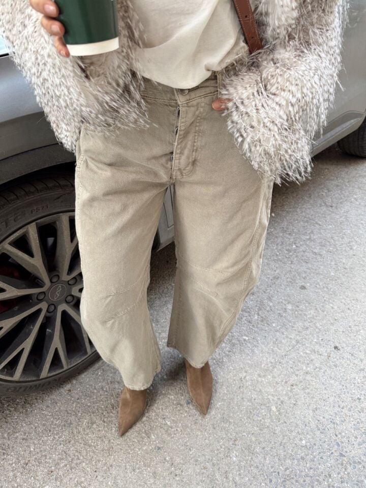 AÇIK HAKİ BARREL JEAN