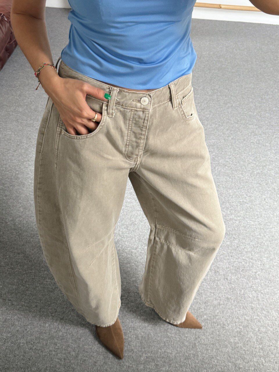 AÇIK HAKİ BARREL JEAN