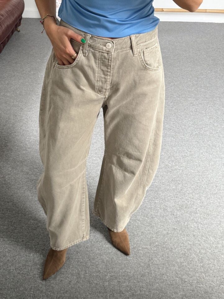 AÇIK HAKİ BARREL JEAN