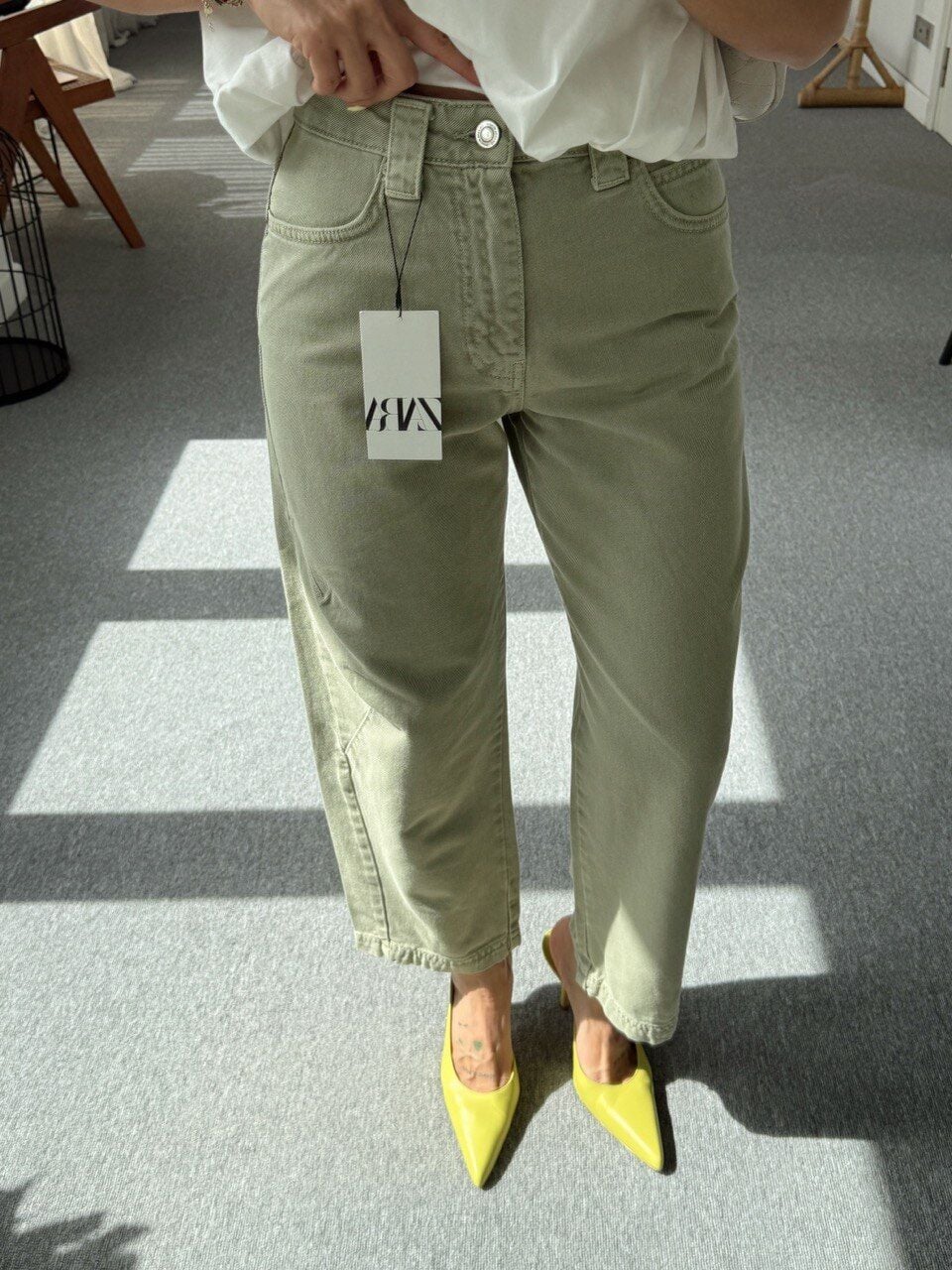 AÇIK HAKİ BARREL FİT JEAN