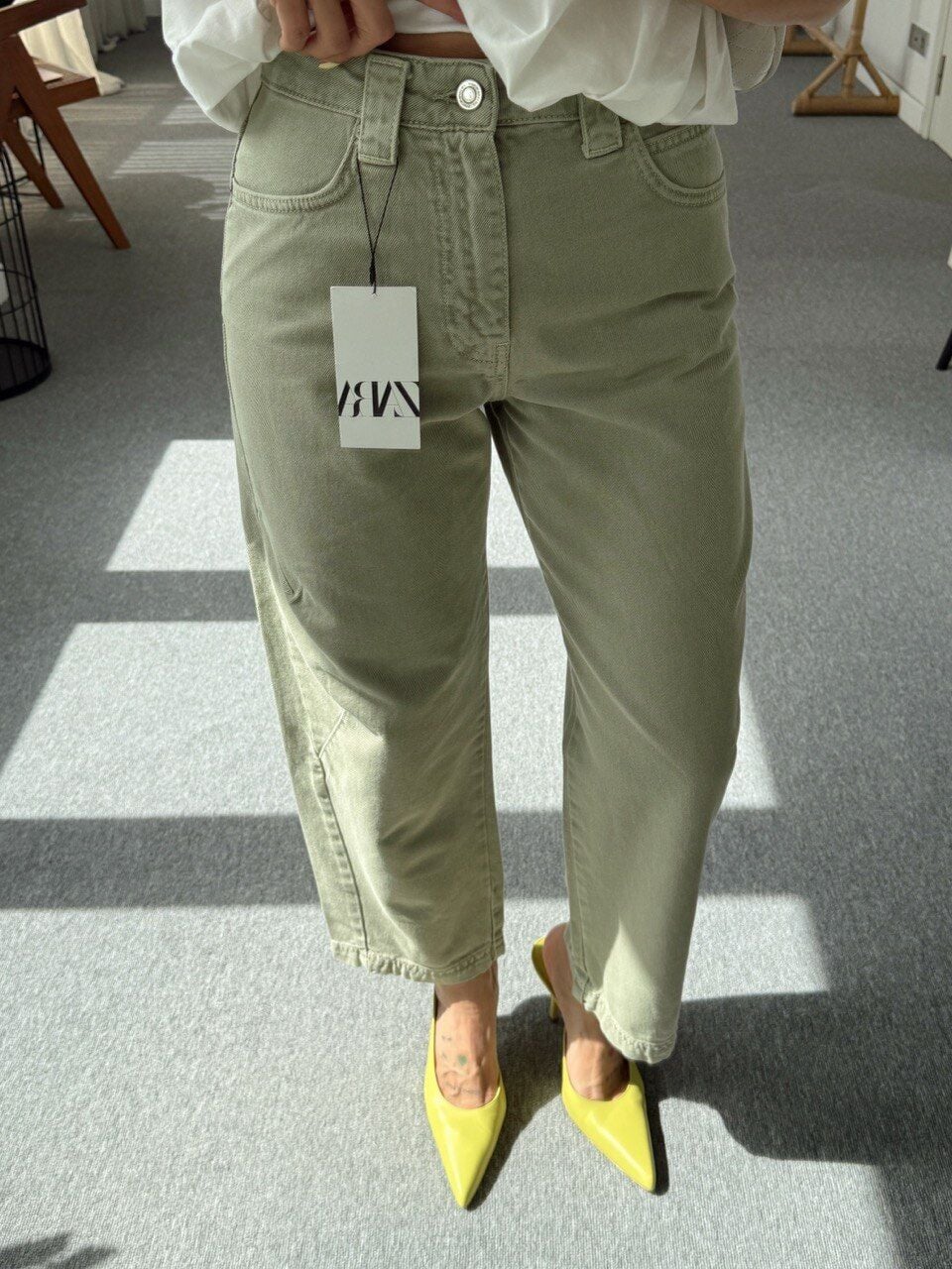 AÇIK HAKİ BARREL FİT JEAN