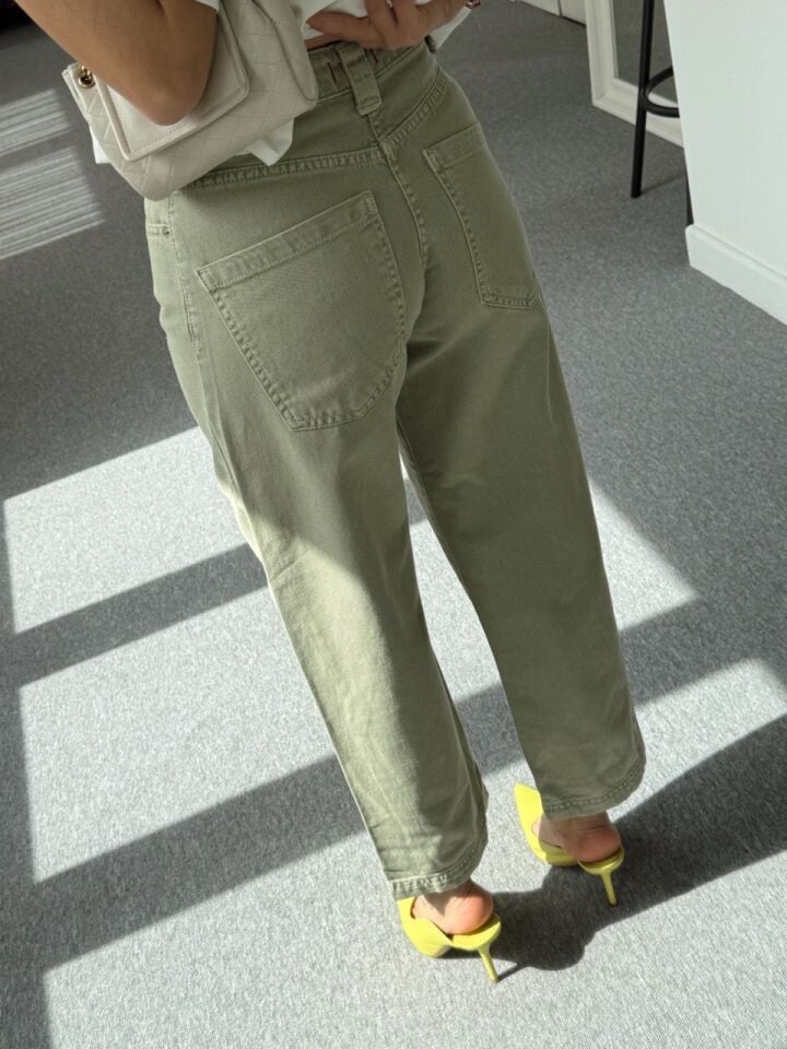 AÇIK HAKİ BARREL FİT JEAN