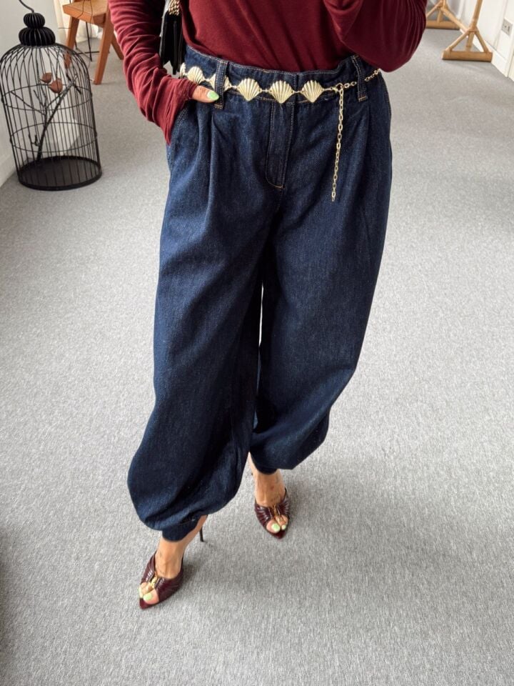 PAÇADAN DÜĞME DETAYLI ŞALVAR JEAN