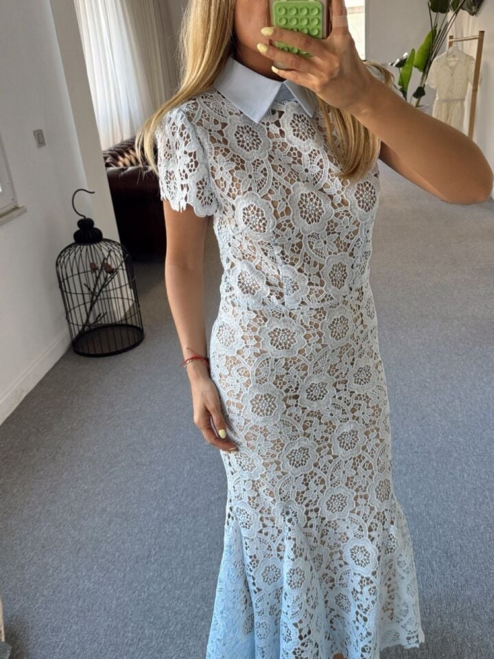BEBE MAVİ GÜPÜR ASTARLI İTHAL ELBİSE