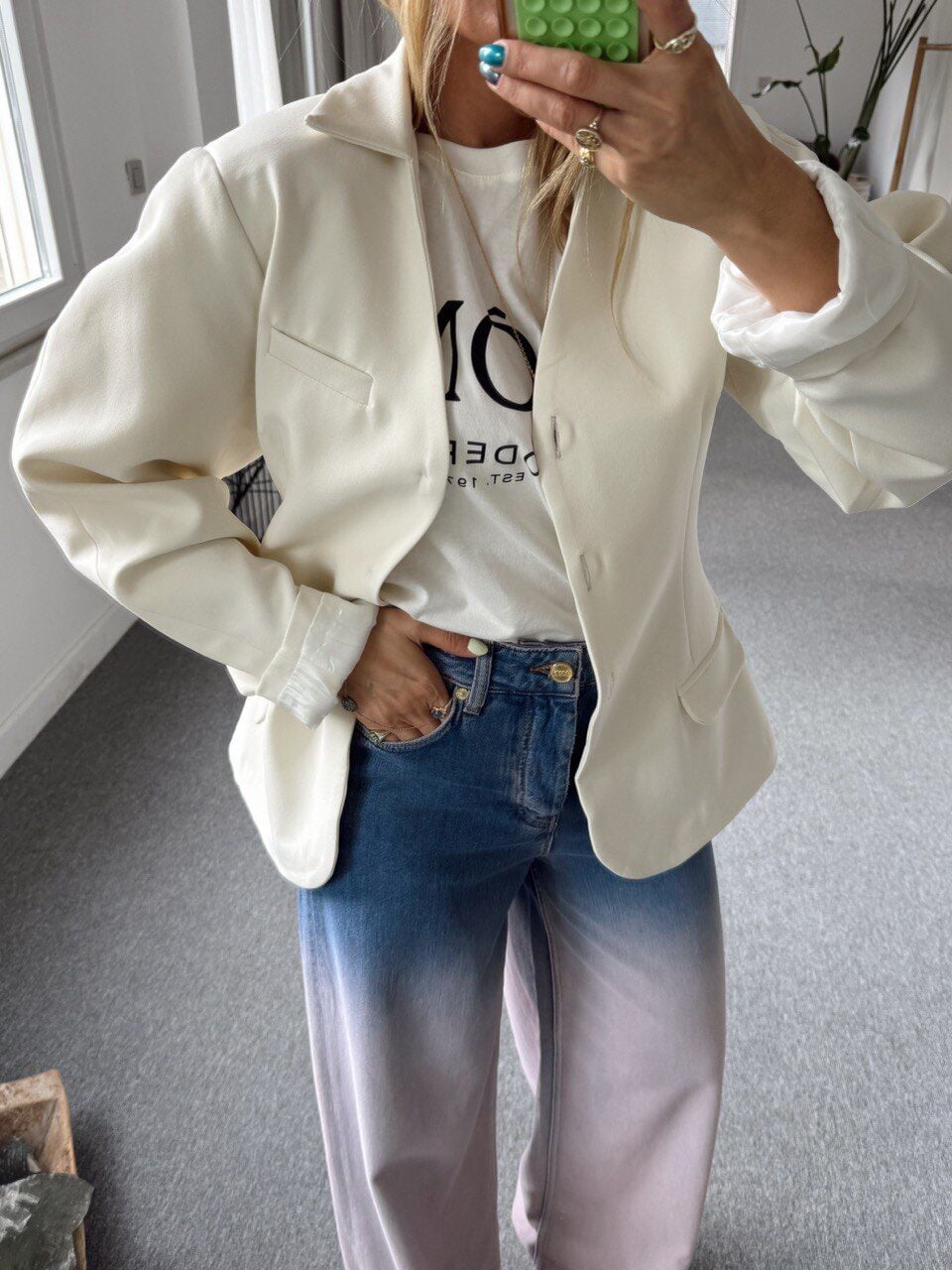 EKRU KREP KUMAŞ CEKET