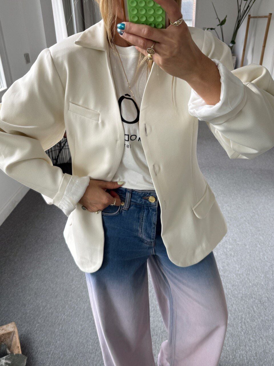 EKRU KREP KUMAŞ CEKET