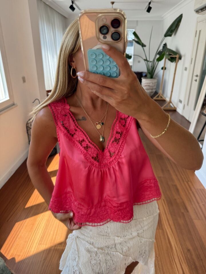 FUŞYA SATEN İTHAL BLUZ