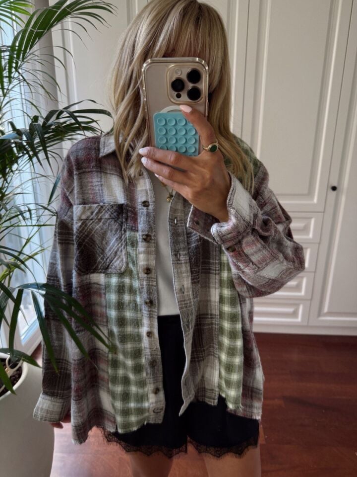 YEŞİL EKOSELİ ODUNCU İTHAL GÖMLEK