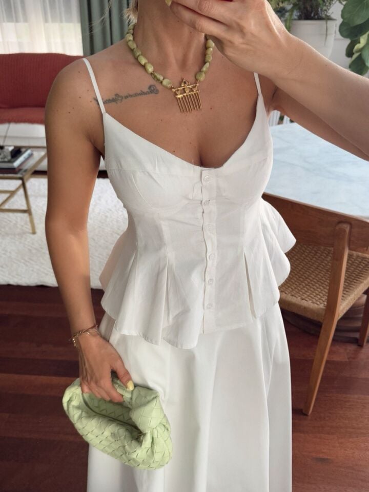 PEPLUM BEYAZ BLUZ