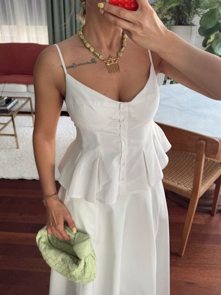 PEPLUM BEYAZ BLUZ