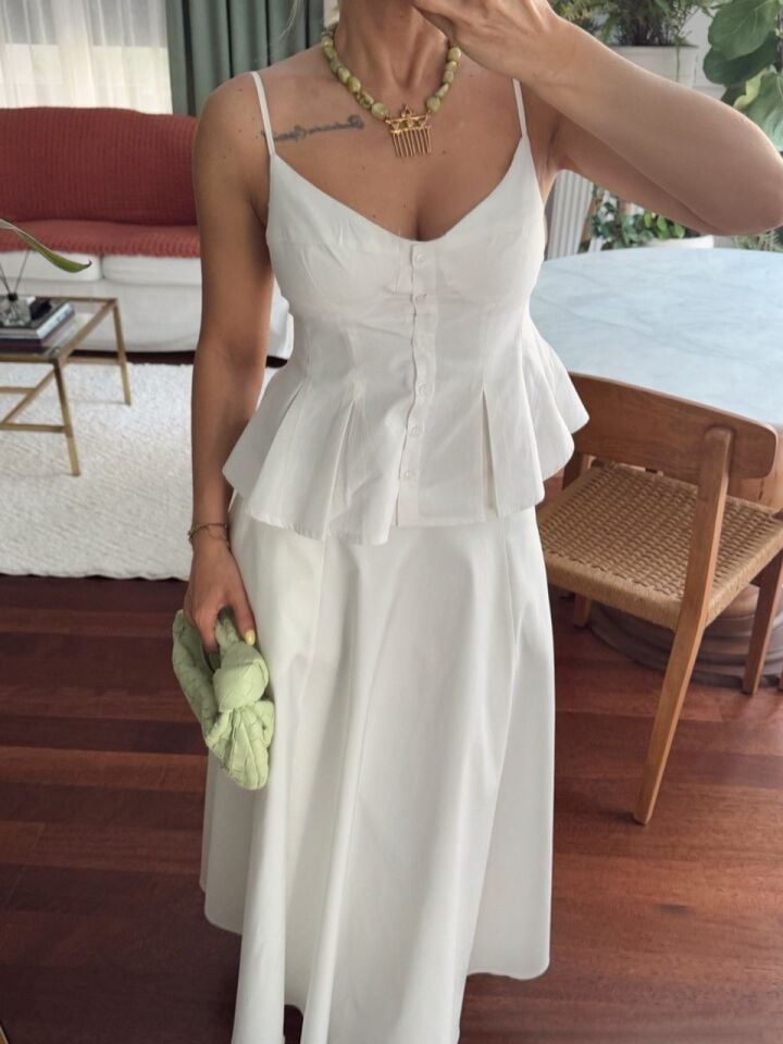PEPLUM BEYAZ BLUZ