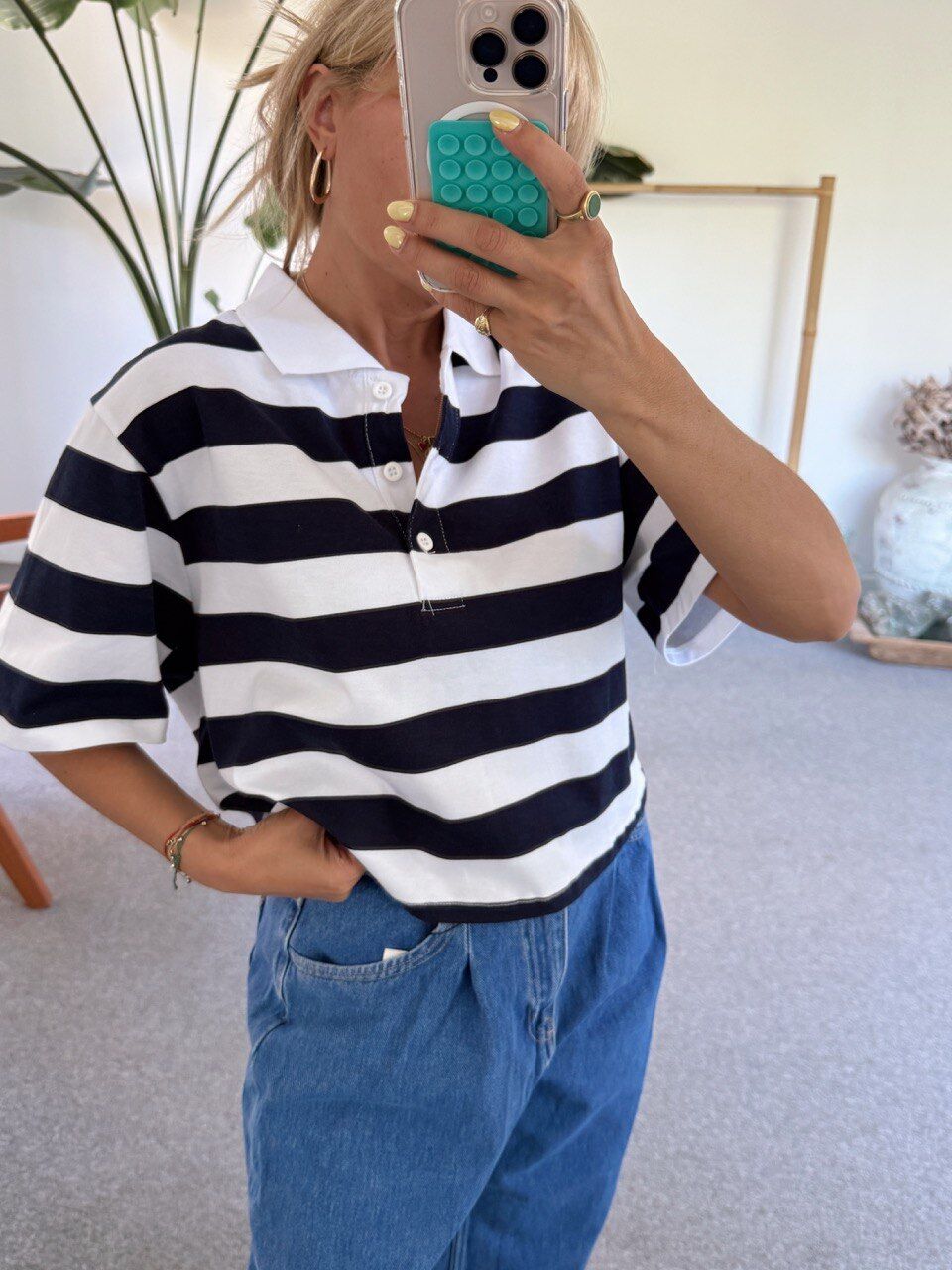 LACİVERT ÇİZGİLİ POLO YAKA TSHİRT