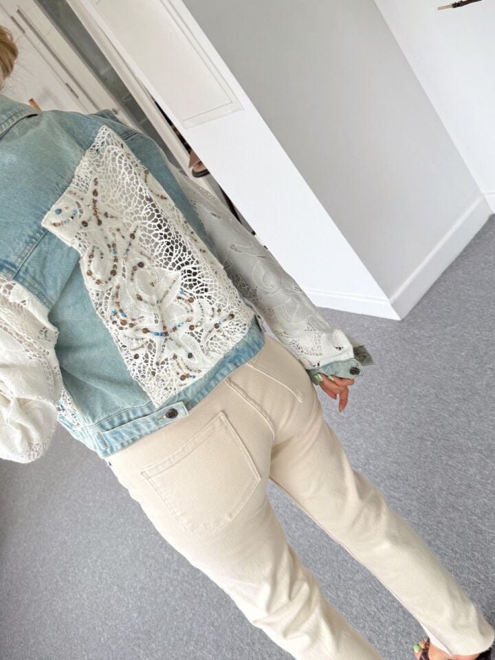 GÜPÜR KOL DETAY İTHAL DENIM CEKET