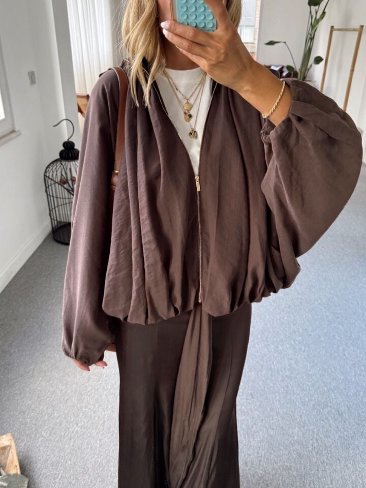 KAHVE YARASA KOL CEKET