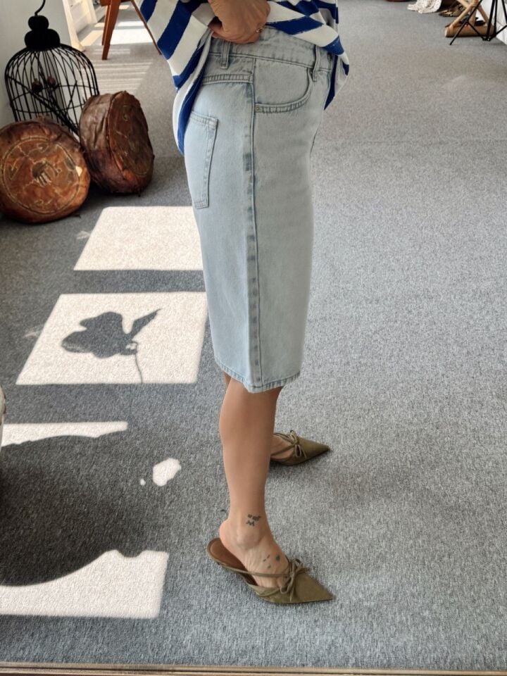MAVİ DENIM BERMUDA SORT