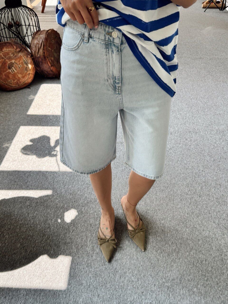 MAVİ DENIM BERMUDA SORT