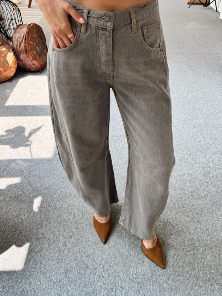 YIKAMALI KAHVE BARREL JEAN