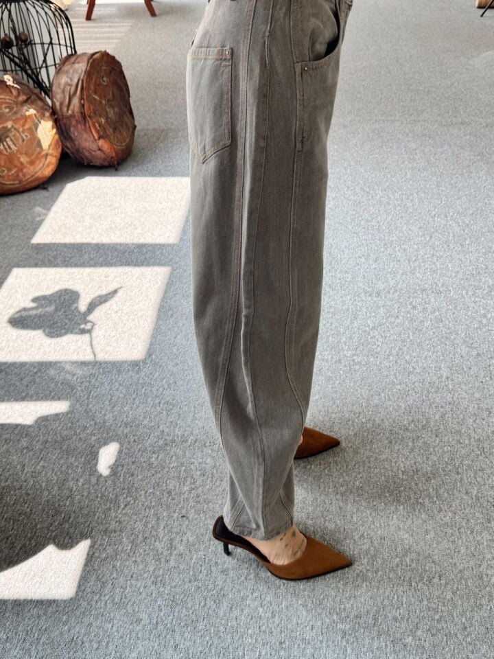 YIKAMALI KAHVE BARREL JEAN