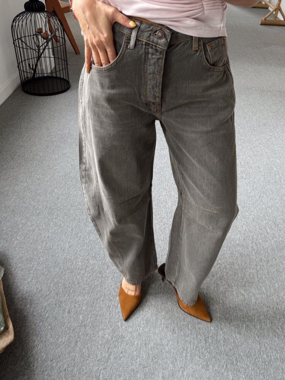 YIKAMALI KAHVE BARREL JEAN