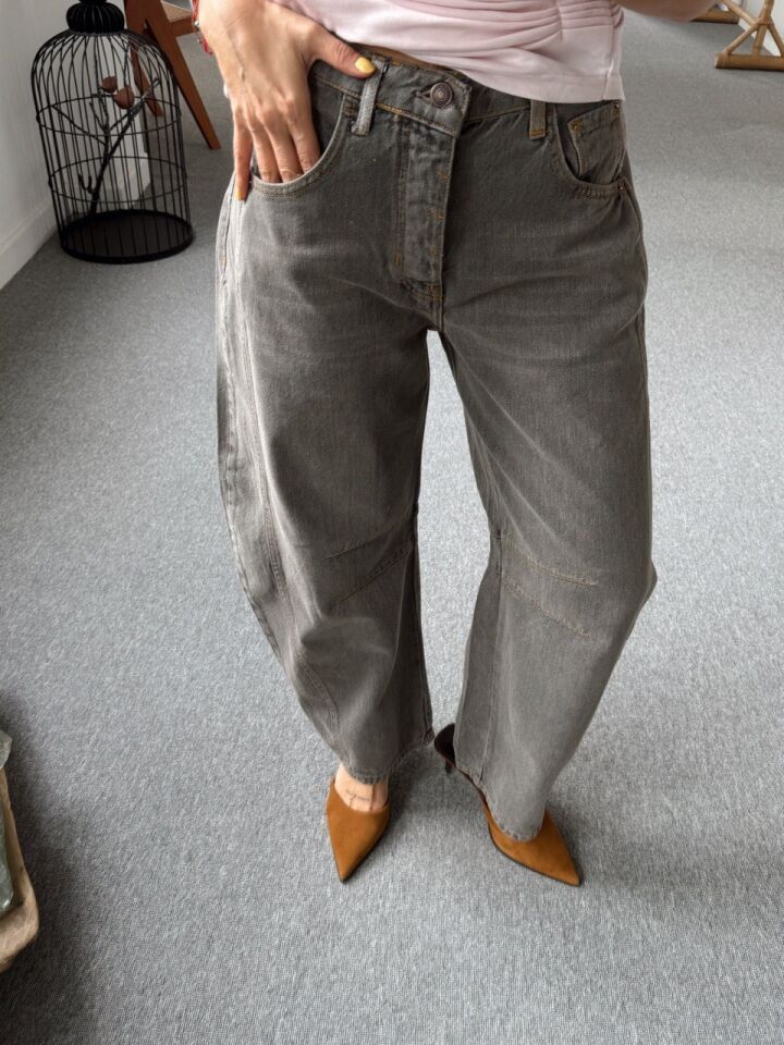 YIKAMALI KAHVE BARREL JEAN