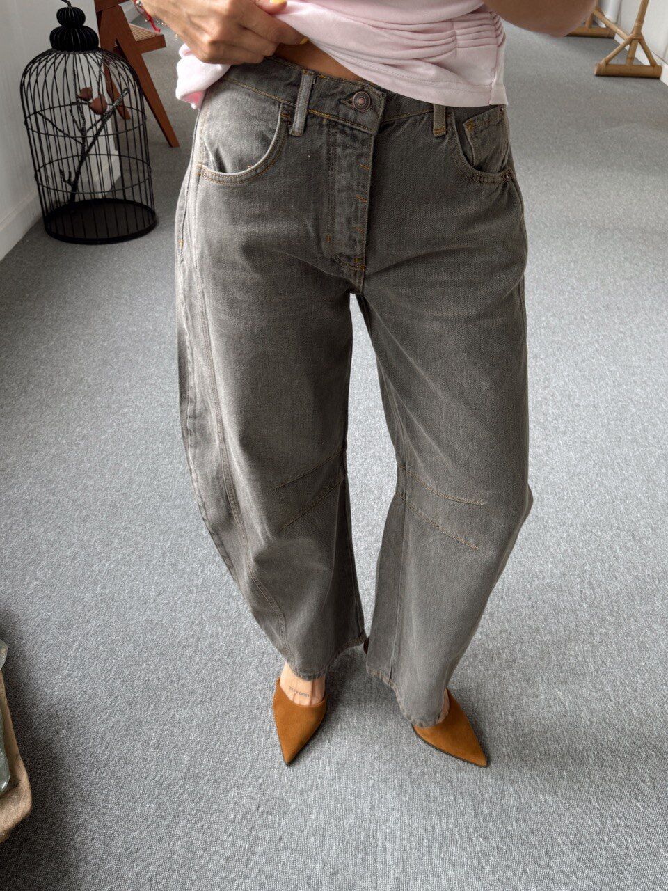 YIKAMALI KAHVE BARREL JEAN