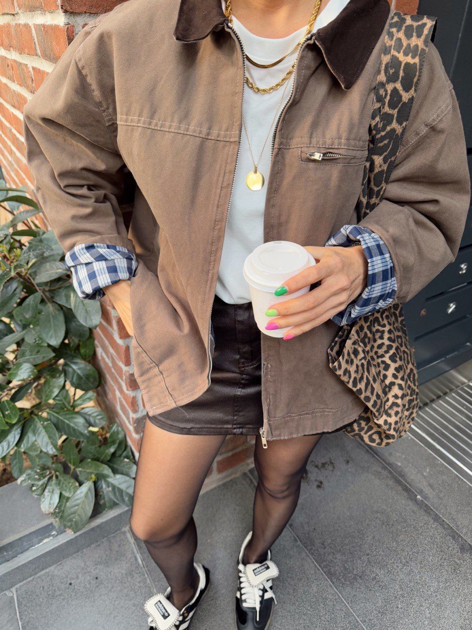 KOYU VİZON KONTRAST YAKA CEKET