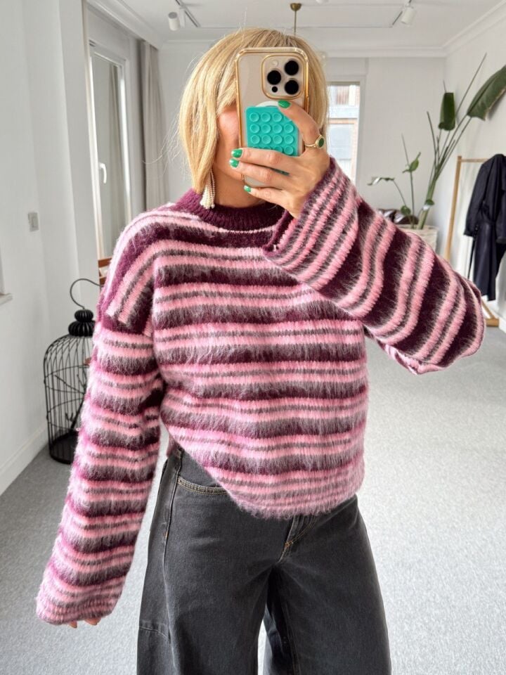 BORDO-PEMBE ÇİZGİLİ TRİKO