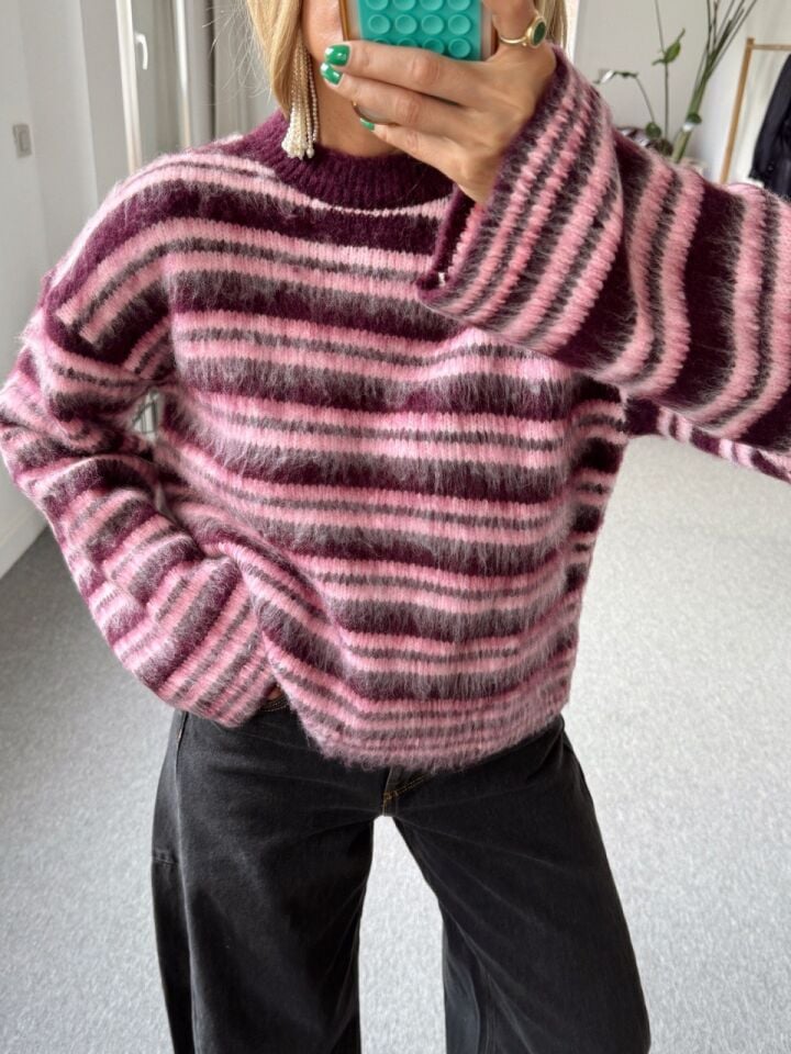 BORDO-PEMBE ÇİZGİLİ TRİKO