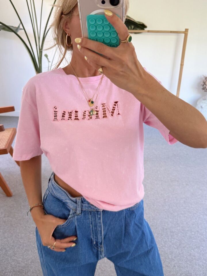 PEMBE YIKAMALI TSHIRT