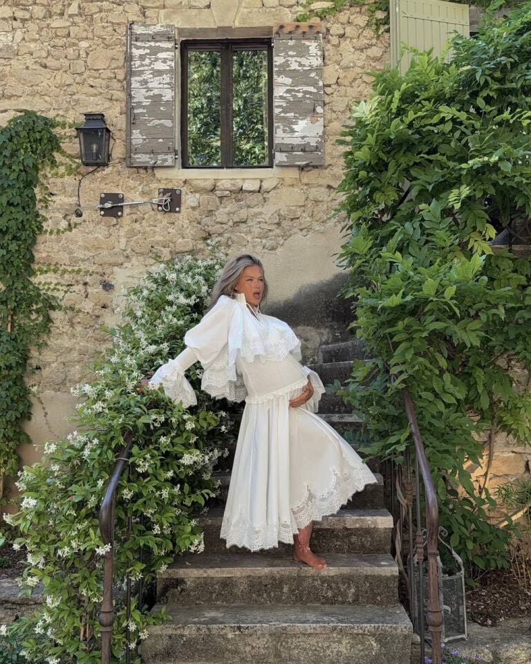BEYAZ POPLİN DANTEL İŞLEMELİ İTHAL ELBİSE