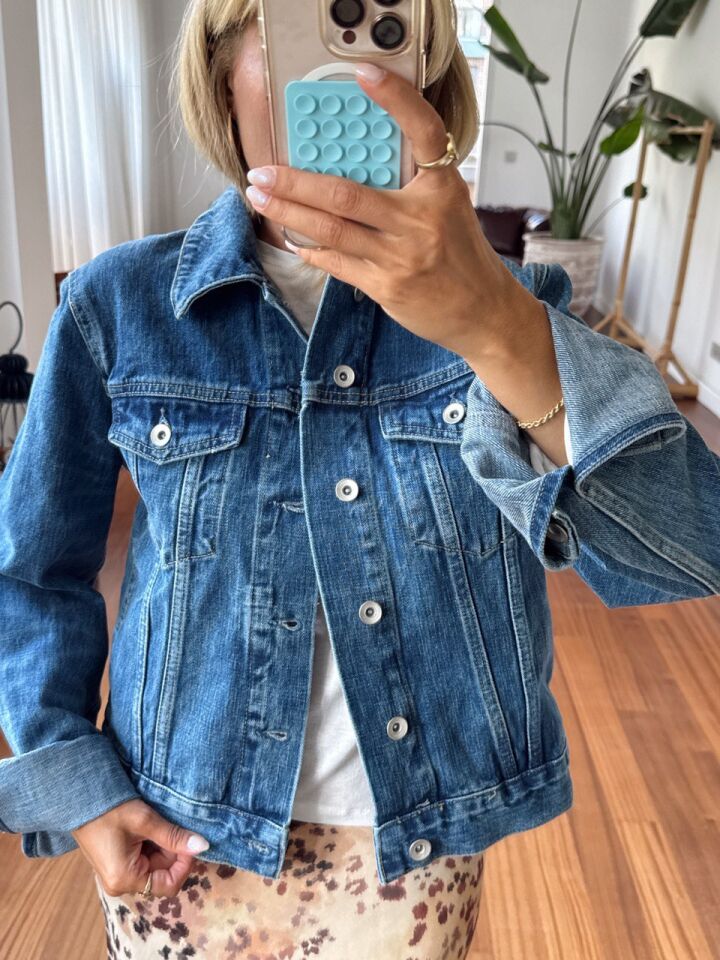 MAVİ YIKAMALI DENIM CEKET