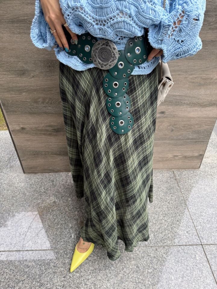 HAKİ KARELİ UZUN ETEK