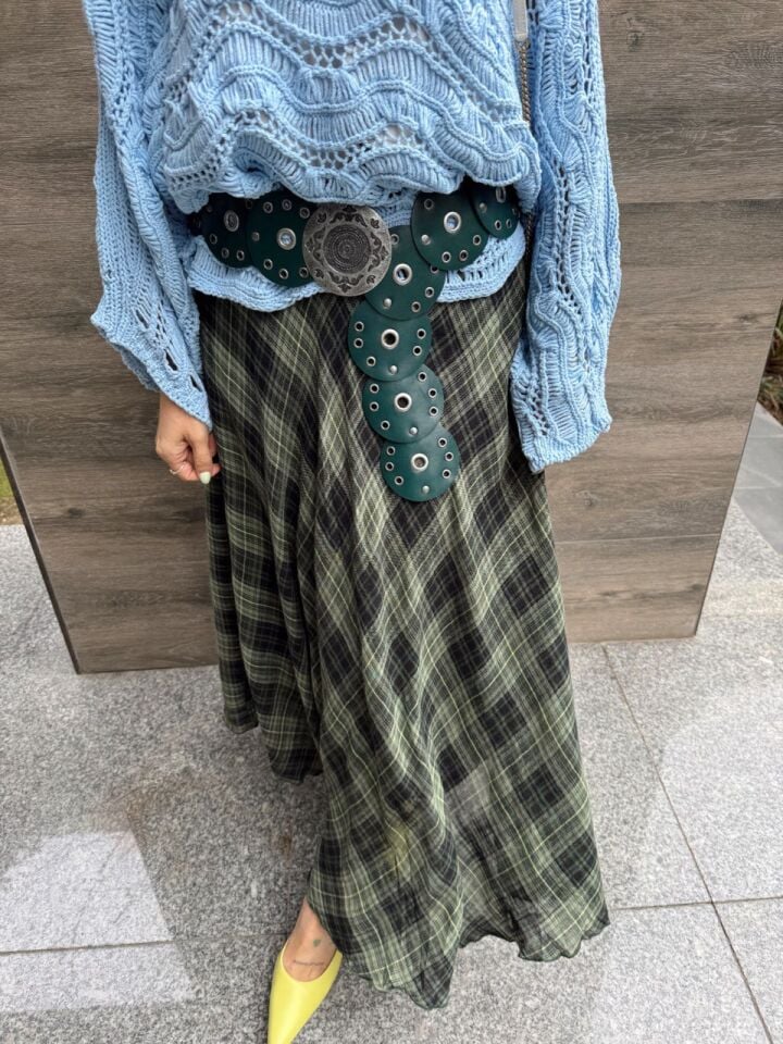 HAKİ KARELİ UZUN ETEK