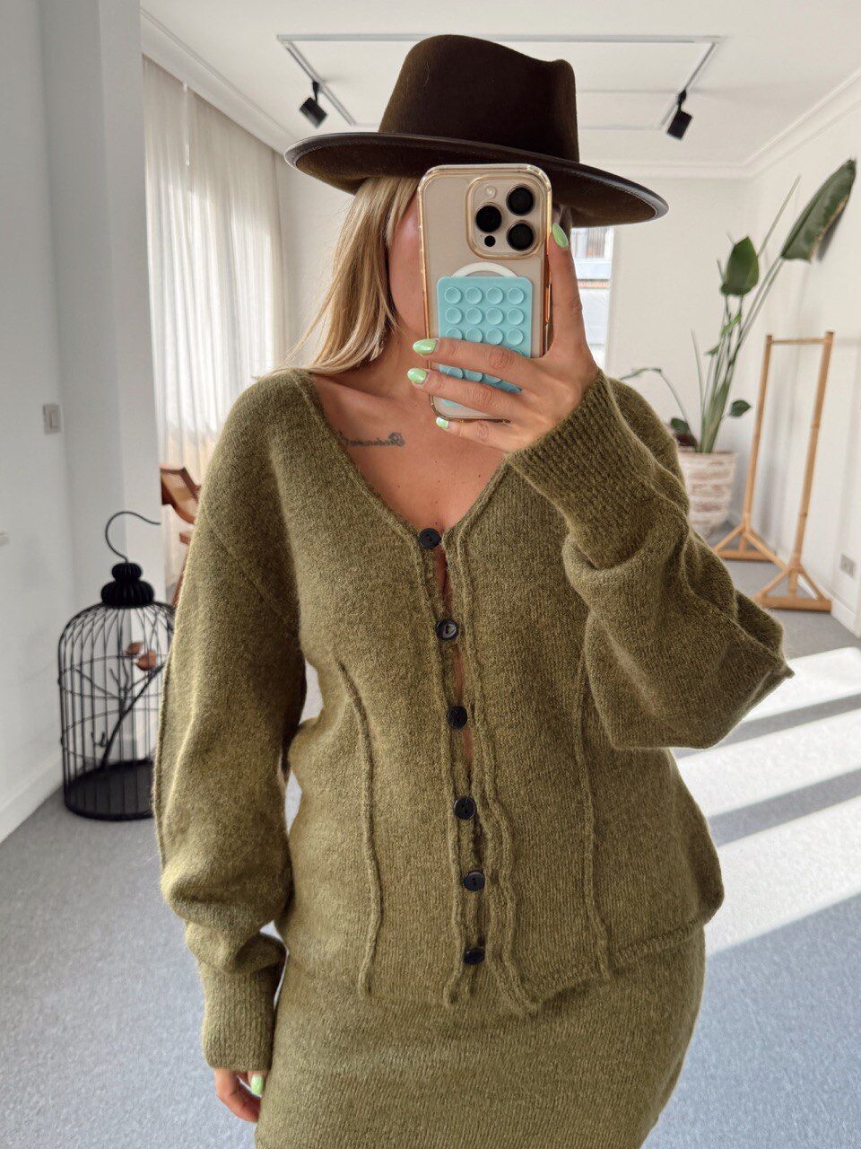 YEŞİL TRİKO ETEK HIRKA TAKIM