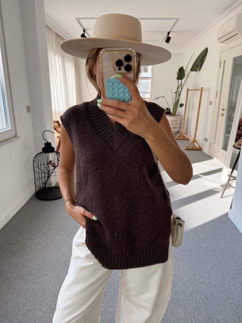 KAHVE KIRÇILLI SUVETER