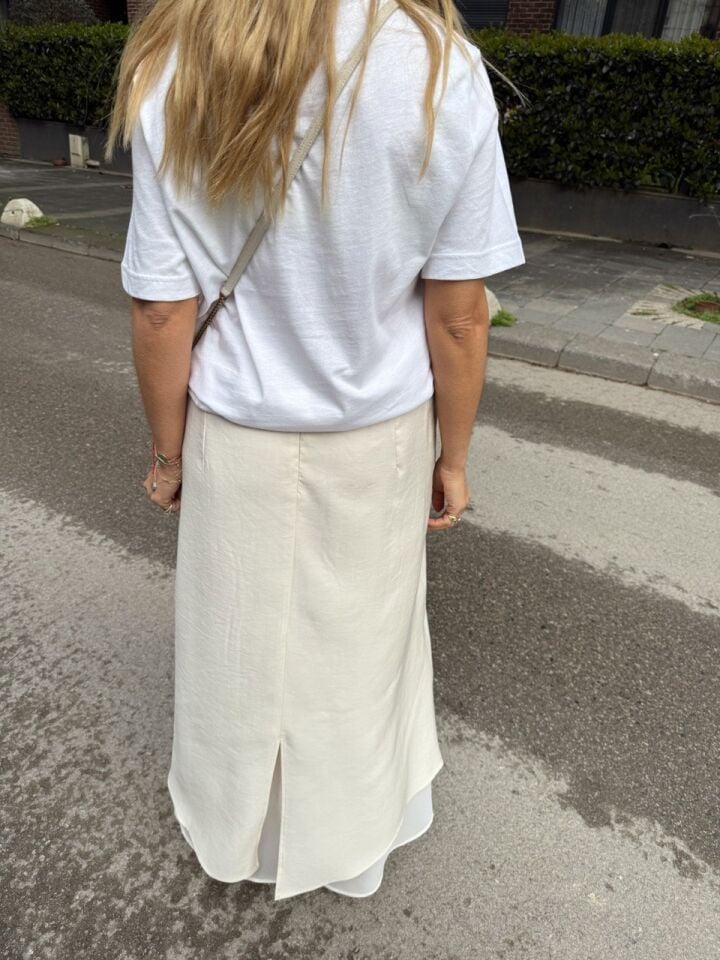 KREM ŞİFON GARNILI ETEK