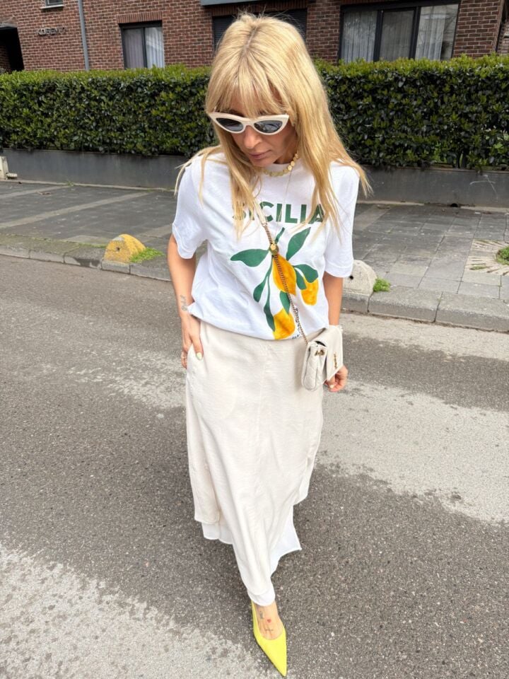 KREM ŞİFON GARNILI ETEK