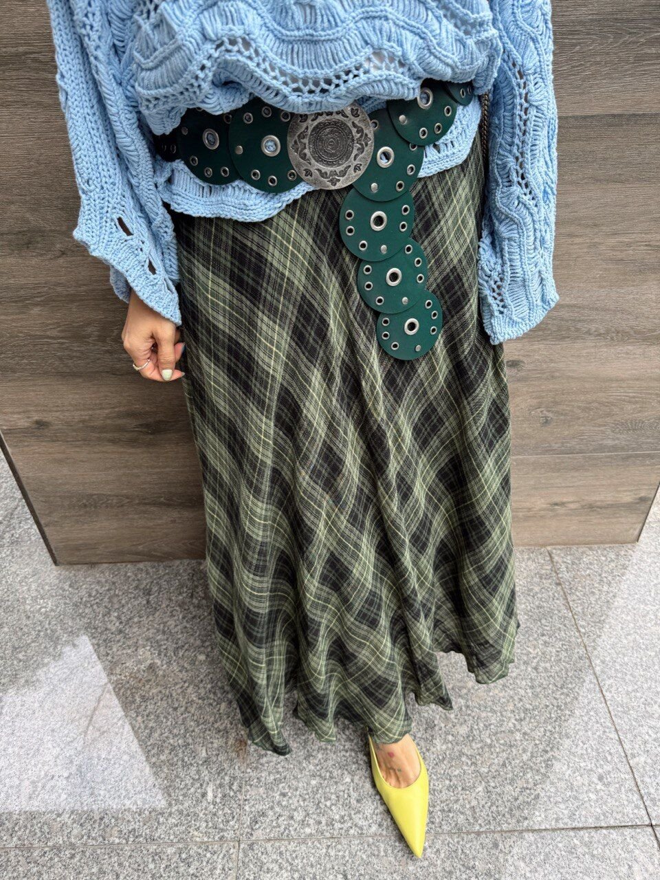 PETROL RENGİ ZIMBALI DERİ KEMER