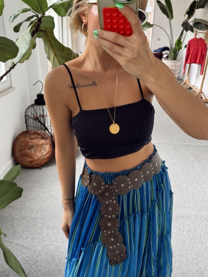 LACİVERT ASKILI TOP