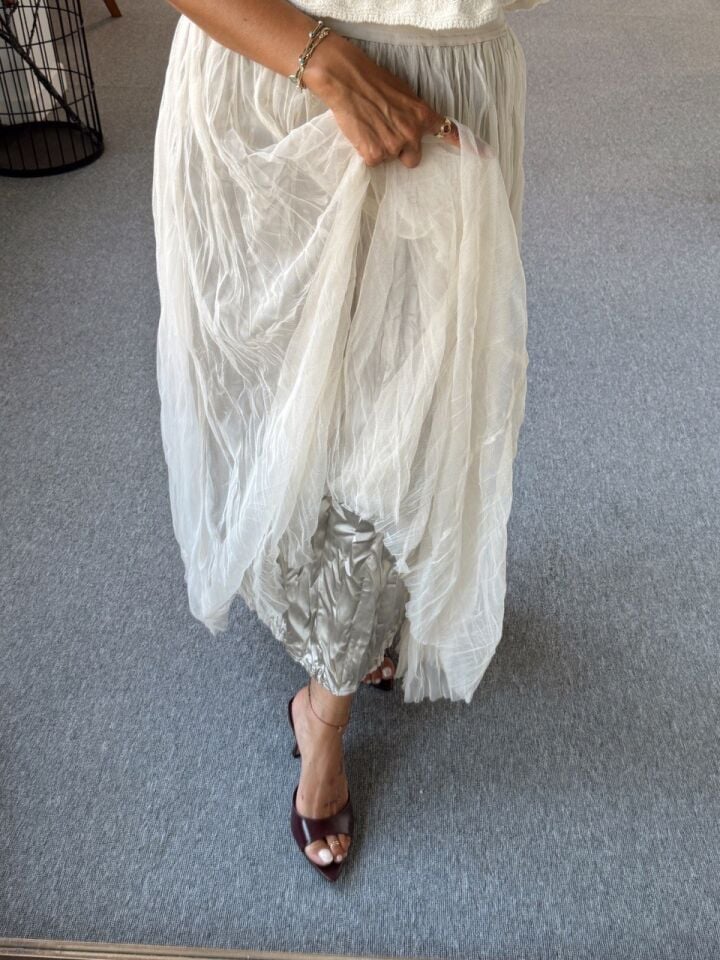 EKRU TÜL ASTARLI ETEK