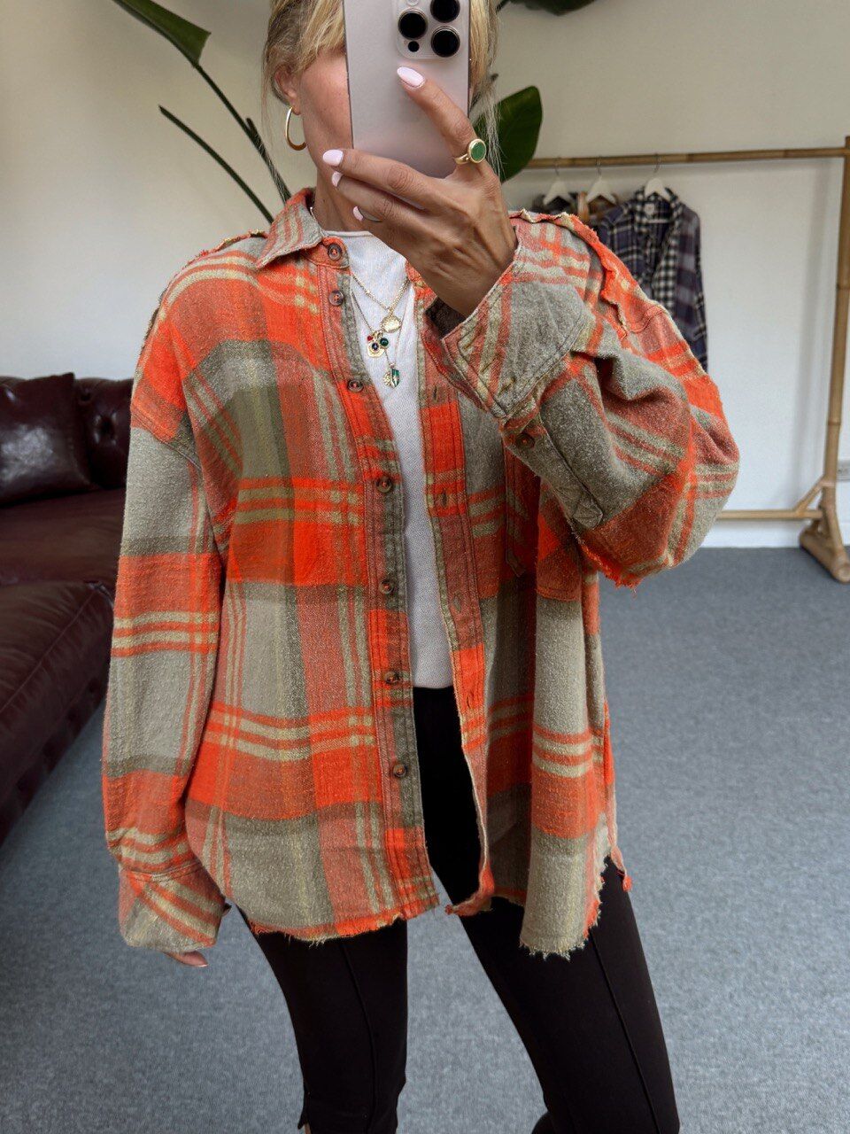 TURUNCU EKOSELİ ODUNCU İTHAL GÖMLEK