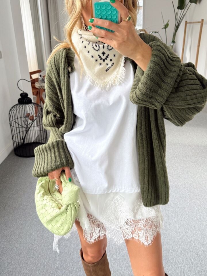 HAKİ DÜĞMELİ TRİKO HIRKA