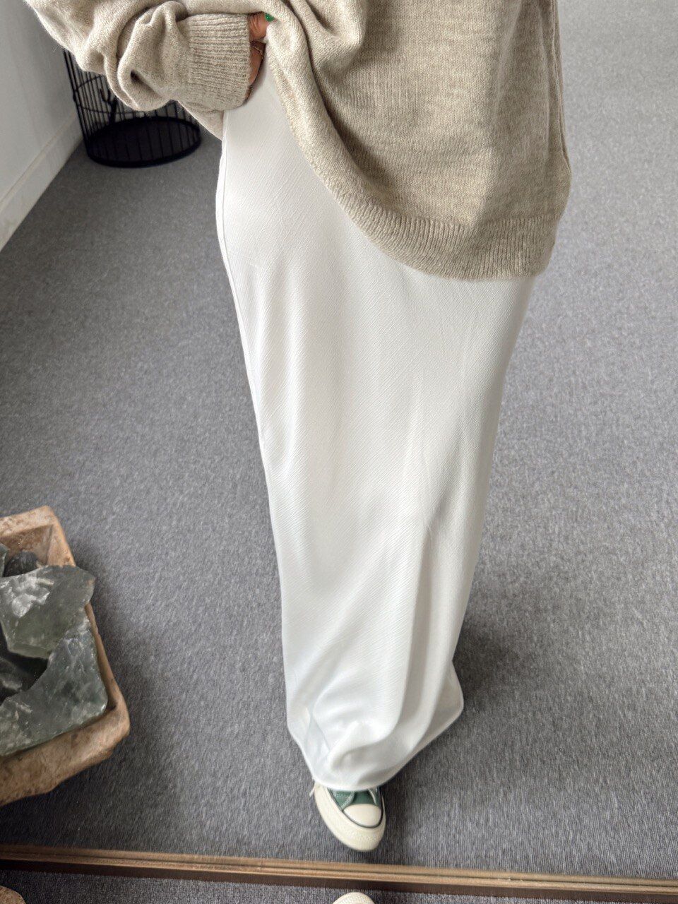 BEYAZ MAXİ VEREV ETEK