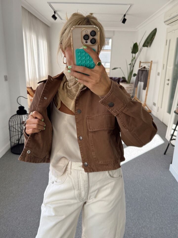 TABA KONTRAST YAKA İTHAL CEKET