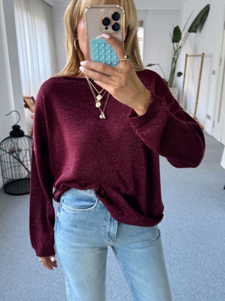 BORDO SİMLİ TRİKO