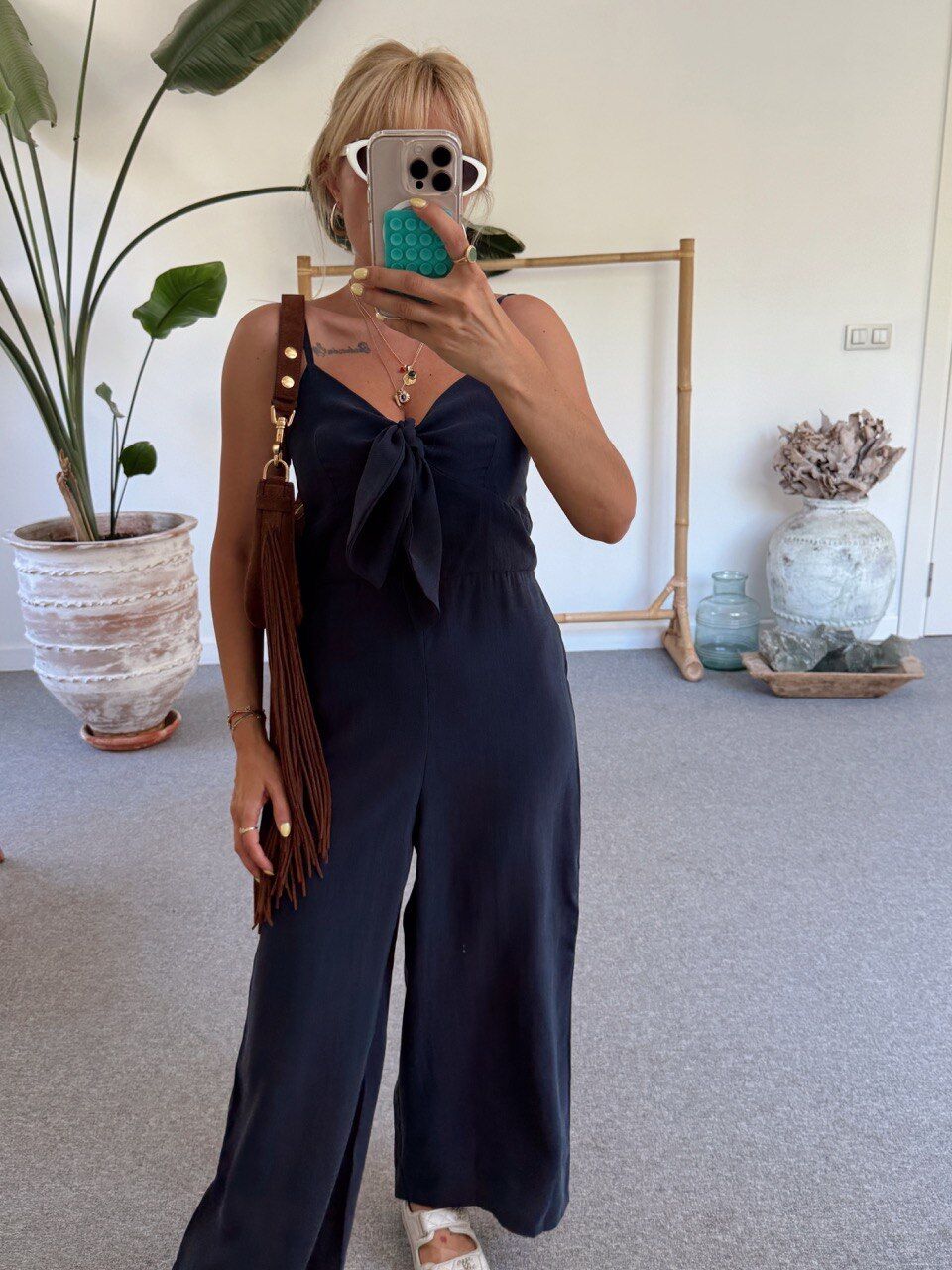 LACİVERT FİYONKLU ASKILI TULUM